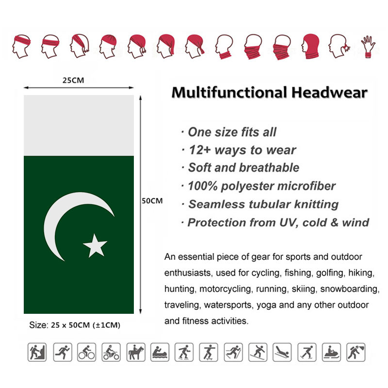 Pakistan bayrağı Bandana boyun - Cycling Gear Pakistan incelemesi ve fiyatı